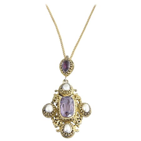 Austro Hungarian Amethyst Necklace For Sale at 1stDibs