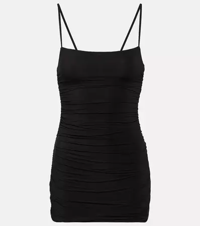 Ruched Jersey Minidress in Black - Wardrobe NYC | Mytheresa