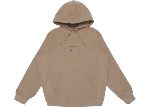 Supreme Embossed Logo Hooded Sweatshirt (SS18) Light Brown hoodie