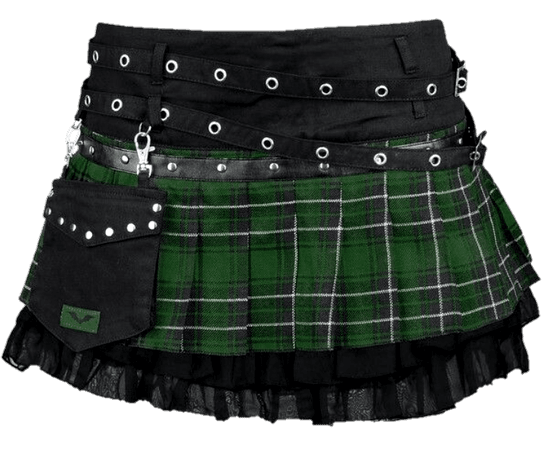 Gothic punk rock emo mini skirt PNG