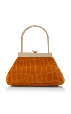 Estelle Mini Croc-Embossed Leather Top Handle Bag by Cult Gaia | Moda Operandi