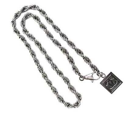 Chanel silver sport twisted chain logo belt