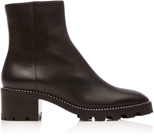 Mava Embellished Leather Ankle Boots Size: 35