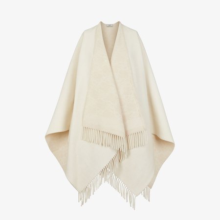 White wool and cashmere poncho - KARL PONCHO | Fendi