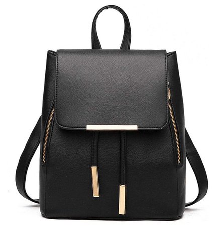 black leather mini backpack