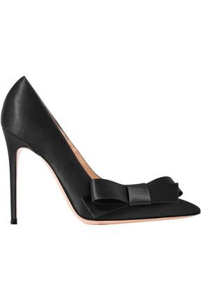 Kyoto 100 bow-embellished satin pumps | GIANVITO ROSSI | Sale up to 70% off | THE OUTNET