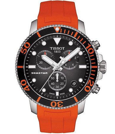 Tissot Seastar Orange Strap 1000 Chronograph Watch