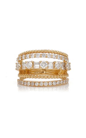 5 Row Mixed Diamond Ring by Shay | Moda Operandi