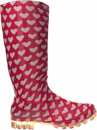 P366 Pink with White Hearts Funky Womens Ladies Girls Wellies Wellie Boots: Amazon.co.uk: Shoes & Bags