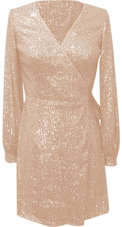 *Chi Chi London Gold Look 'Dayna' Wrap Dress