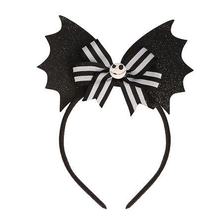 Amazon.com: Disney The Nightmare Before Christmas Headband for Women - Black Batwings Headband with Striped Bow and Jack Skellington Charm : Clothing, Shoes & Jewelry