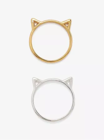 Cat Head Ring Set