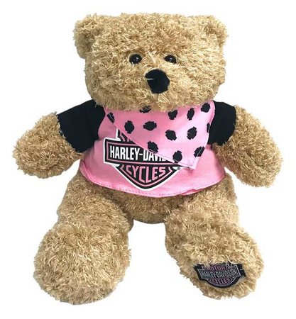 Harley-Davidson® Babe 12 in. Huggy Stuffed Plush Bear, Black & Pink 9900851 - Wisconsin Harley-Davidson
