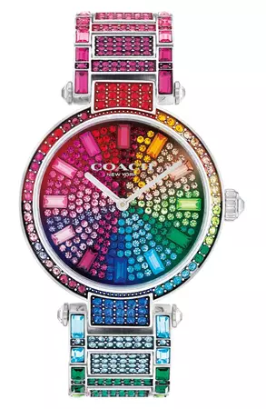 COACH Cary Rainbow Bracelet Watch, 34mm | Nordstrom