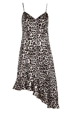 Aria Leopard Satin Frill Mini Slip Dress Dresses are the most-wanted wardrobe item for day-to-night dressing DZZ17395 OAHNONK [OAHNONK] - $35.66