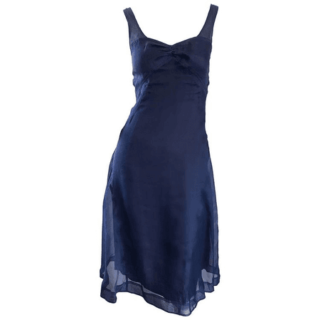 blue slip dress