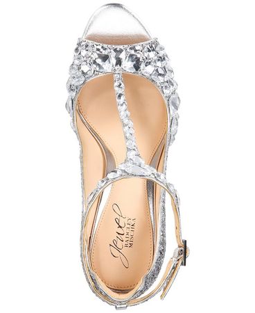 Jewel Badgley Mischka Conroy T-Strap Evening Sandals & Reviews - Evening & Wedding - Shoes - Macy's