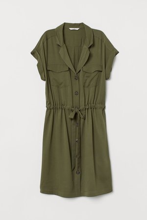 Shirt Dress - Khaki green - Ladies | H&M US