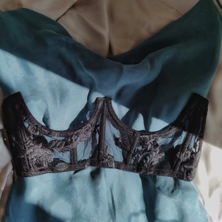 Flower corset. Black lingerie. Romantic style | Etsy