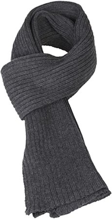 Sakkas SC1962 Ellington Unisex Knit Scarf - Ribbed Knit Charcoal at Amazon Women’s Clothing store