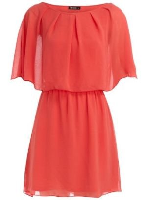 (Pin) Pinterest Coral cape sleeve dress