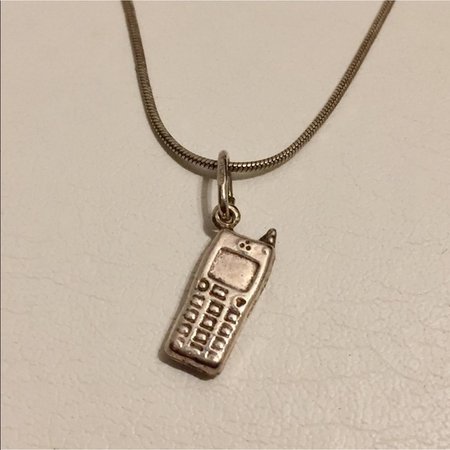 Jewelry | Vintage Sterling Silver Cell Phone Charm Necklace | Poshmark