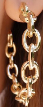 Gold “Chain” Hoop Earring
