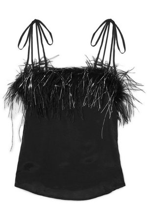 alice McCALL | Favour feather-trimmed satin camisole | NET-A-PORTER.COM