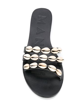 Manebi shell trim flat sandals - FARFETCH