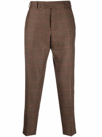 Pt01 Checked Virgin Wool Trousers - Farfetch