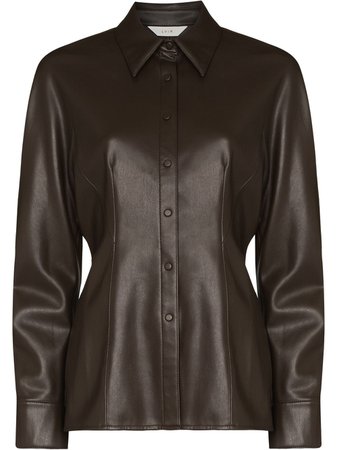 LVIR Faux Leather button-front Shirt - Farfetch