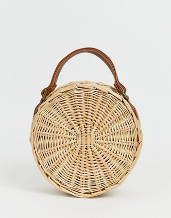 South Beach Exclusive round straw bag with detachable cross body strap | ASOS
