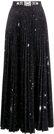 star print pleated skirt
