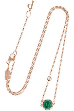 Piaget | Possession 18-karat rose gold, malachite and diamond necklace | NET-A-PORTER.COM