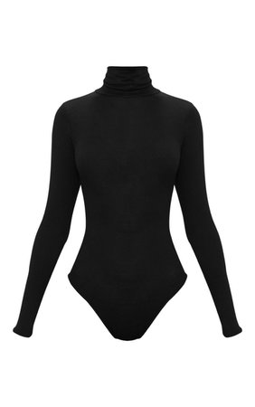 Basic Grey Roll Neck Long Sleeve Bodysuit | PrettyLittleThing