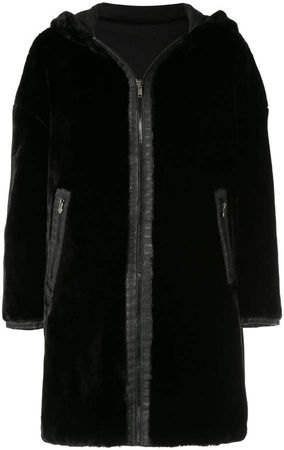 Pre-Owned Reversible Long Sleeve Fur Coat