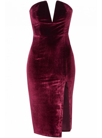 Red Wine Velvet Slip Mini Dress