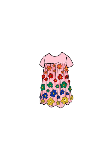 cartoon kids dress- boden flower dress
