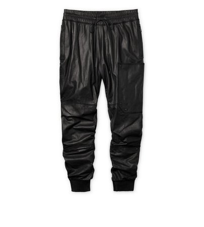 mens leather jogger