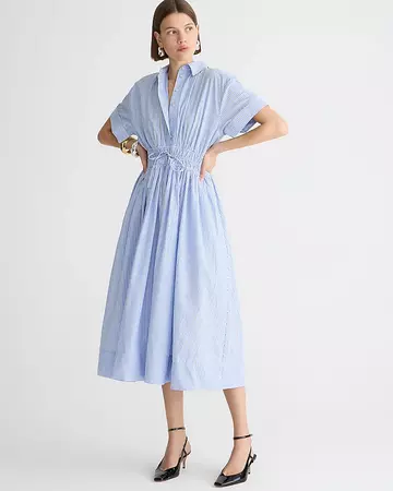 J.Crew: Elena Shirtdress In Striped Cotton Poplin For Women