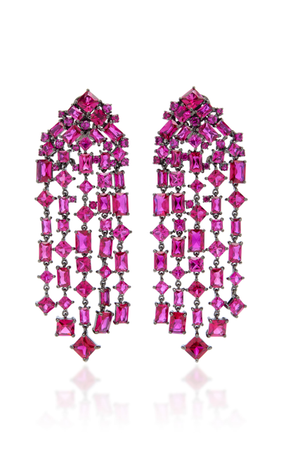 Anabela Chan Pomegranate Tutti Frutti Necklace | Diamonds/gemstones/rhodium Plated In Purple/ruby | ModeSens
