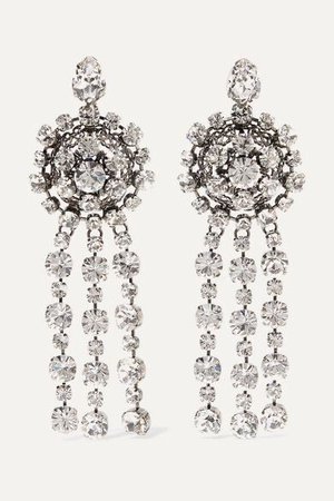 Gucci Silver-Plated Crystal Earrings