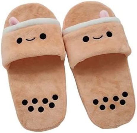 Amazon.com | Ellie Dang Designs Cute Kawaii Boba Milk Tea Slippers (Slim) | Slippers