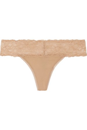 Calvin Klein Underwear | String en jersey stretch et en dentelle Seductive Comfort | NET-A-PORTER.COM