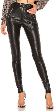 DANIELLE GUIZIO Belted Leather Pants