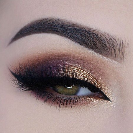 Purple & Gold Smokey Eye Makeup