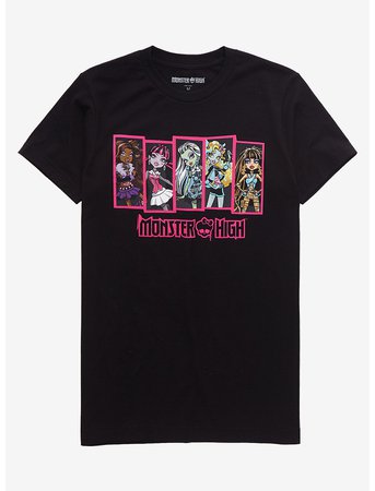 Monster High Illustrated Panels Girls Boyfriend Fit T-Shirt