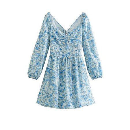 Dahlius - Long-Sleeve Floral Print Mini A-Line Dress | YesStyle