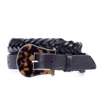 Tube braided leather belt