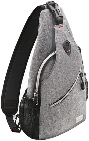 MOSISO Sling Backpack, Multipurpose Crossbody Shoulder Bag Travel Hiking Daypack, Gray : Sports & Outdoors